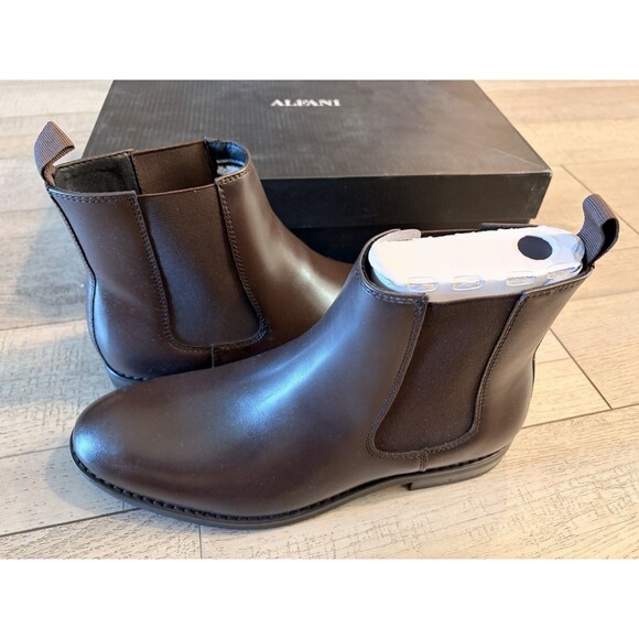 NEW Alfani Men\'s Brown Luka 2 Pull On Round Toe Casual Chelsea Boots Shoes Sz 9 main image 5